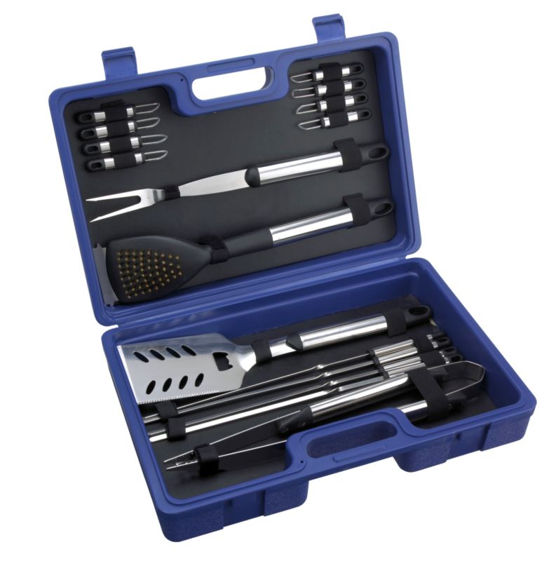 bandq Core 16 Piece Stainless Steel Barbecue Tool Set Polished Effect