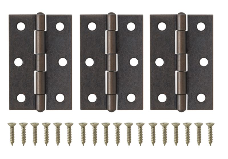 BampQ Butt Hinge Antique Brass Effect