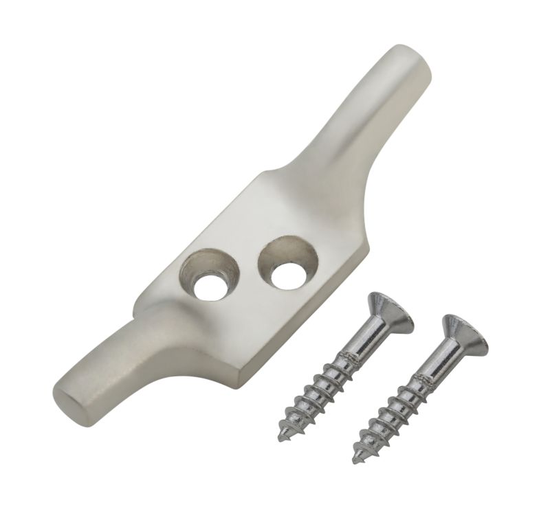BandQ Cleat Hook Satin Nickel 75mm