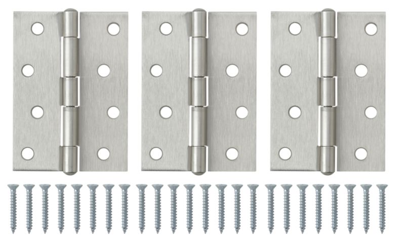 B&Q Butt Hinge Satin Nickel