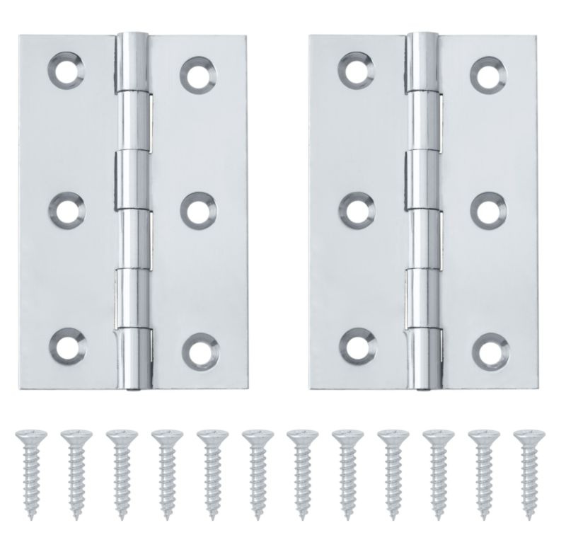 B&Q Butt Hinge Chrome Plated