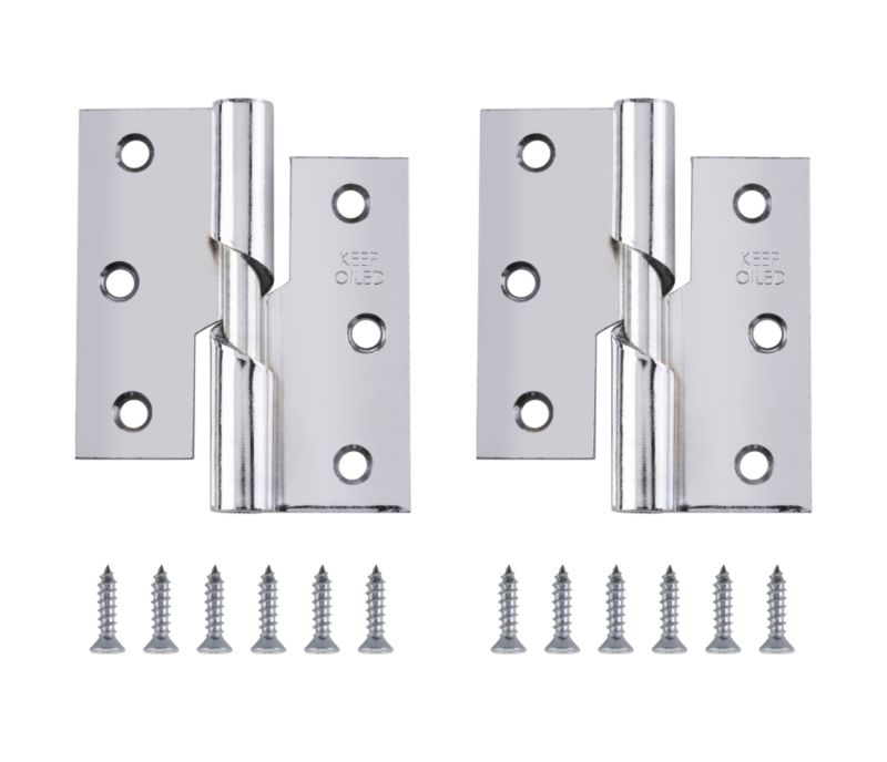 B&Q Rising Butt Hinge Right Hand Chrome Plated