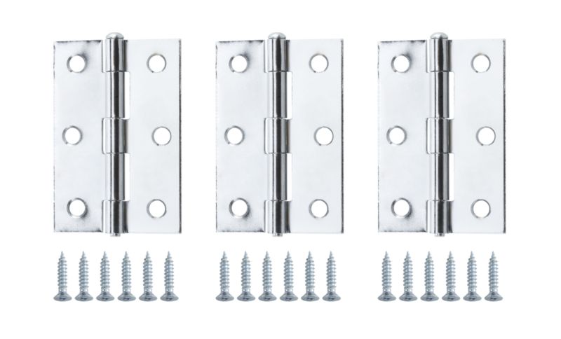 B&Q Butt Hinge Loose Pin Chrome Plated
