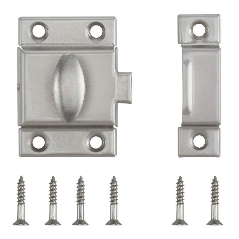 BampQ Cupboard Catch Satin Nickel Effect