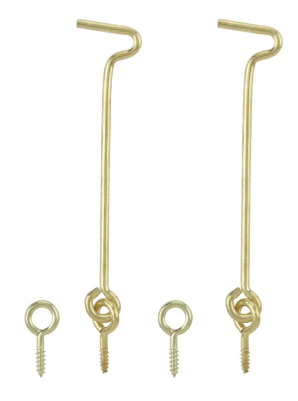 B&Q Gate Hook and Eye  Brass 100mm