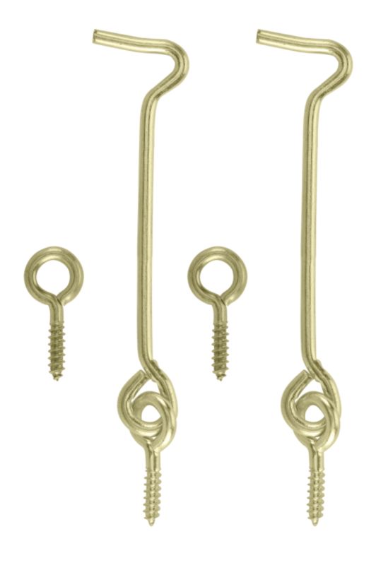B&Q Gate Hook and Eye  Brass 75mm