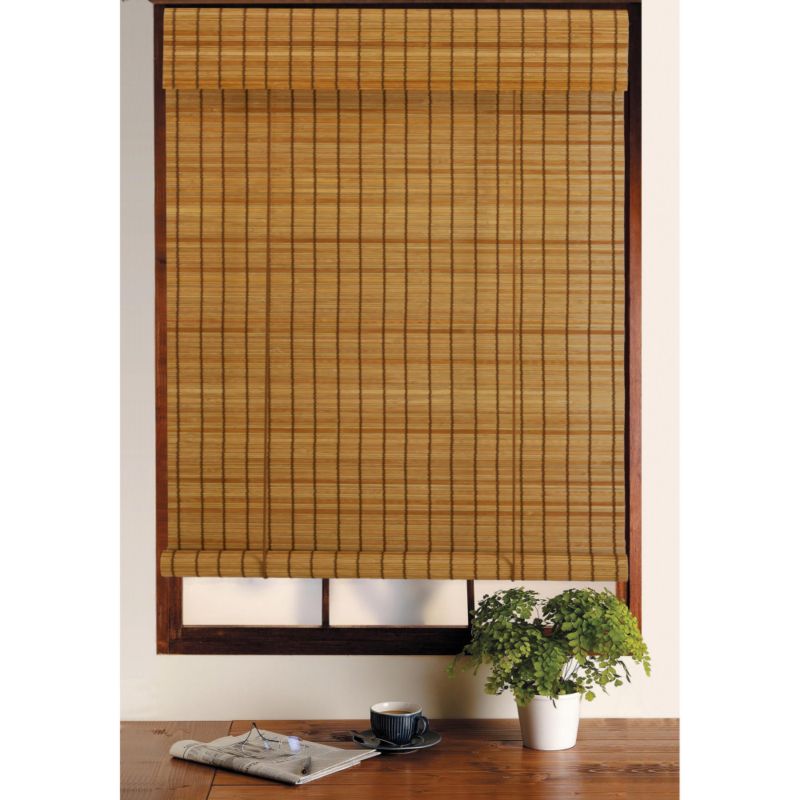 BandQ Bamboo Roll Up Blind and Valance Natural Mix W120cm x L160cm