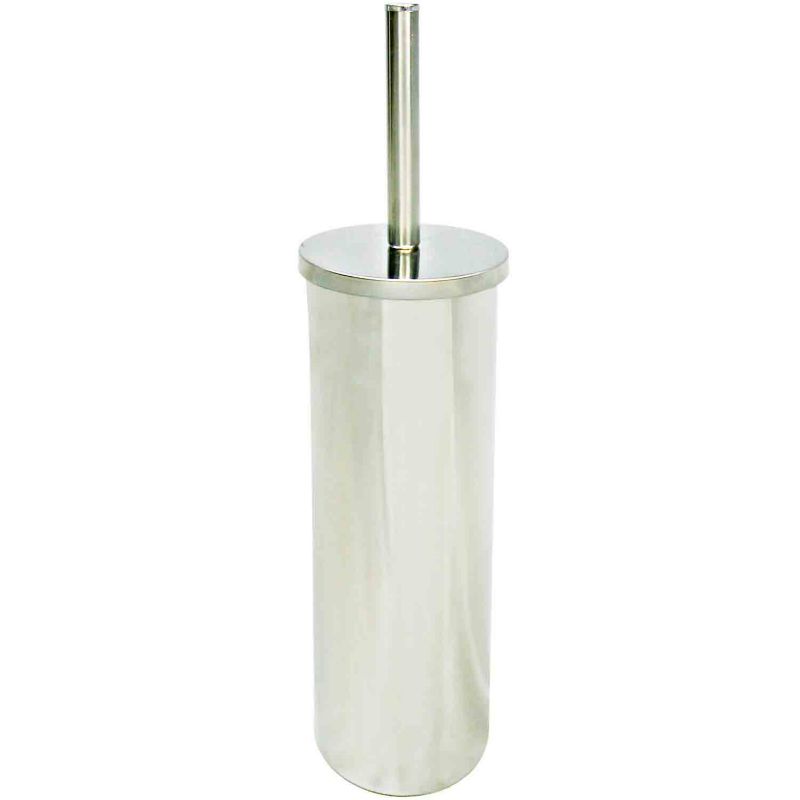 Toilet Brush And Holder Chrome Effect