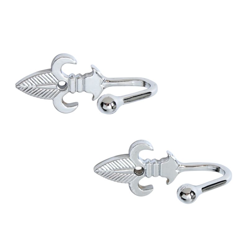Colours by BandQ Tie Back Hooks Fleur De Lys Chrome Effect
