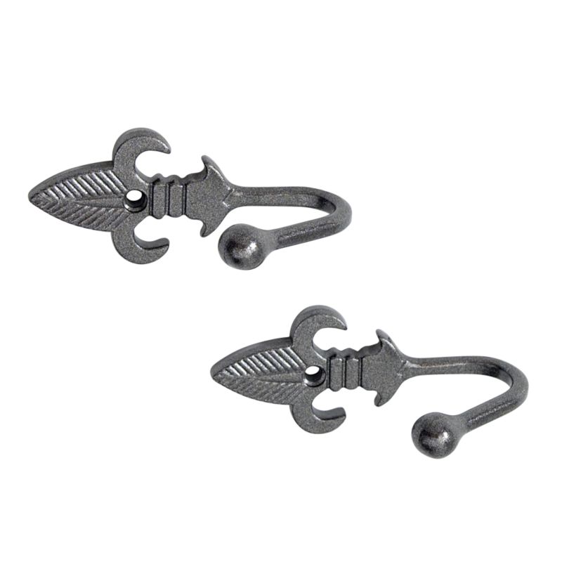 Colours by BandQ Tie Back Hooks Fleur De Lys Pewter Effect