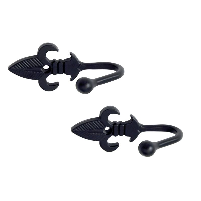 Colours by BandQ Tie Back Hooks Fleur De Lys Black
