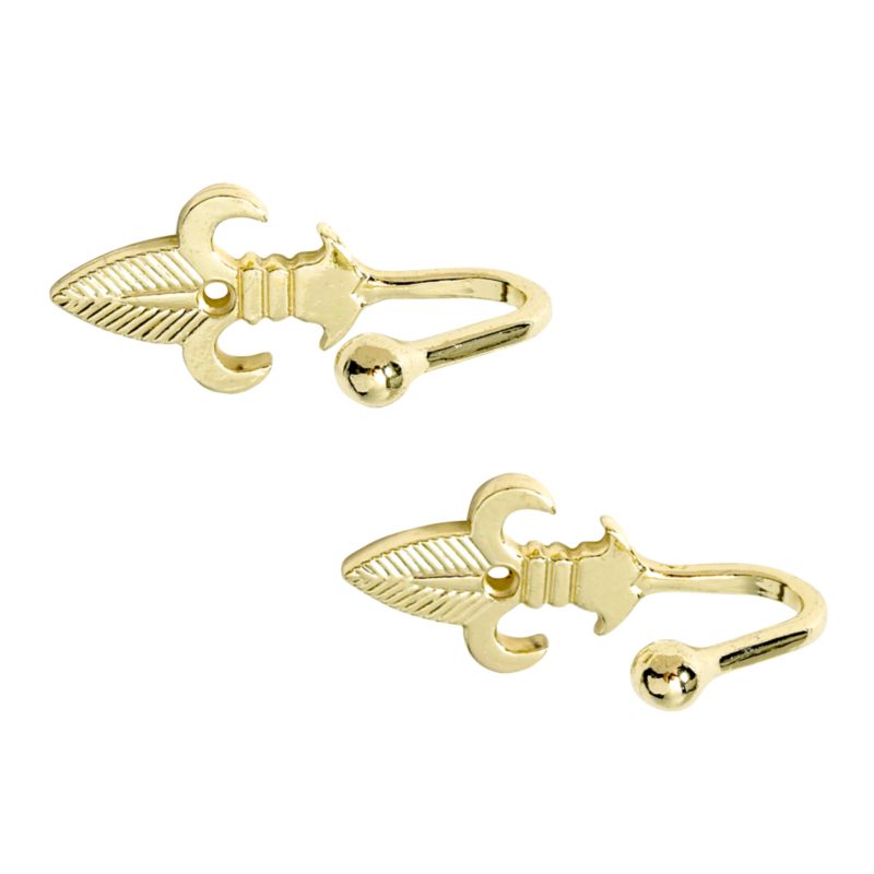 Colours by BandQ Tie Back Hooks Fleur De Lys Brass Effect