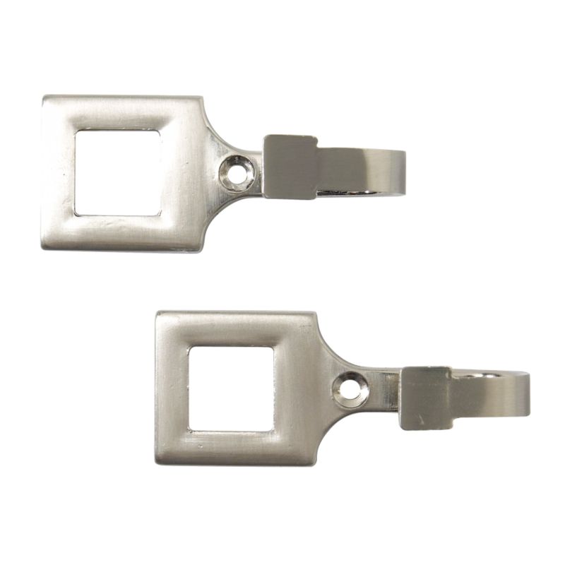 Colours by BandQ Tie Back Hooks Square Satin Silver Effect