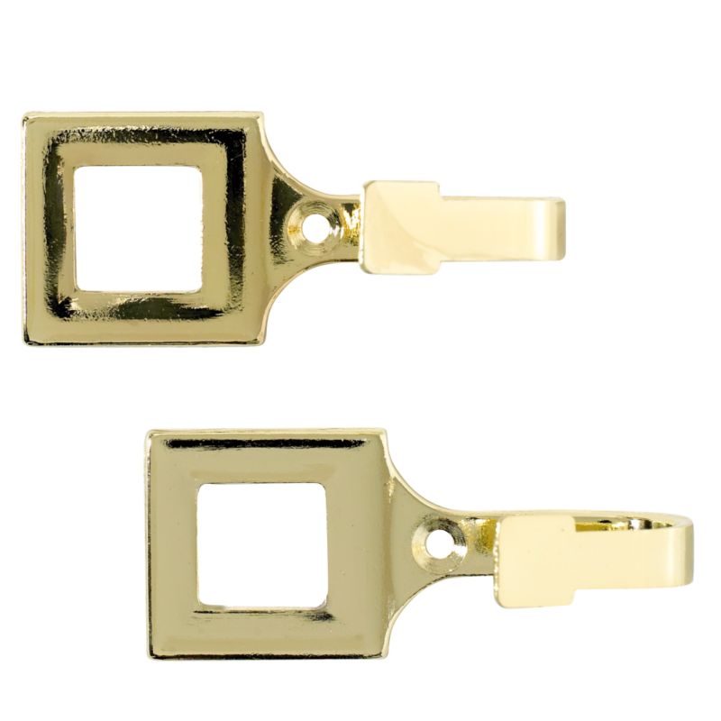 Colours by BandQ Tie Back Hooks Square Brass Effect