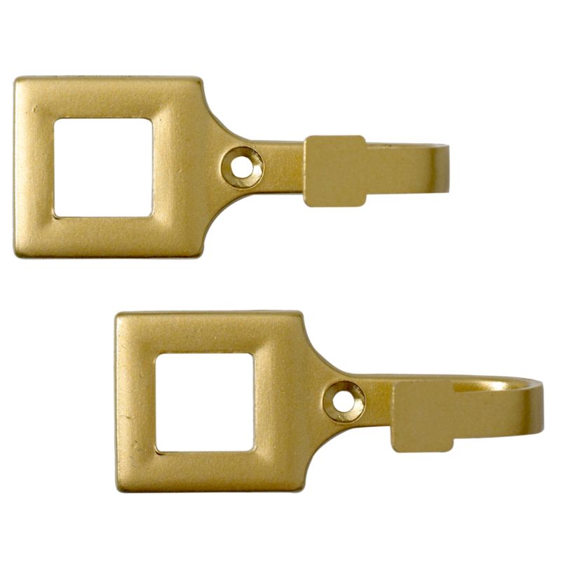 Colours by BandQ Tie Back Hooks Square Burnished Brass Effect