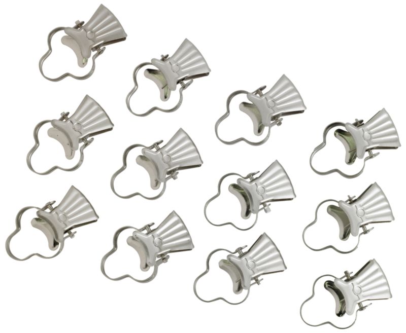 Colours by BandQ Curtain Pincer Clips Satin Silver Effect