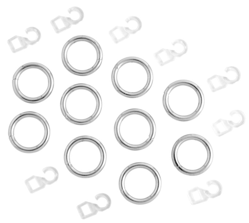 Colours by BampQ Metal Curtain Rings for Dia 11mm 12 Poles Pewter Effect
