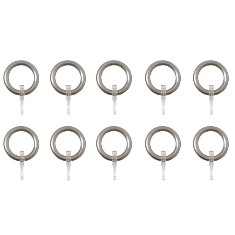Colours by BandQ Metal Curtain Rings Satin Silver Effect