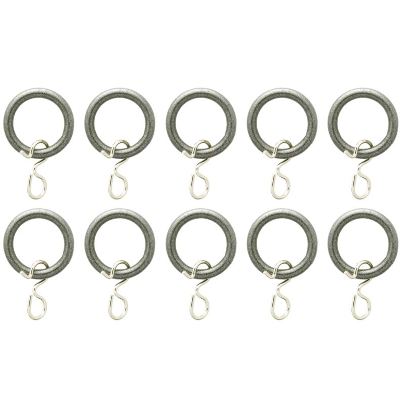 Colours by BandQ Metal Curtain Rings with S Hooks Pewter Effect
