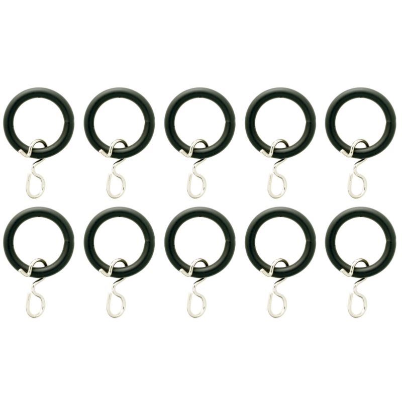 Colours by BampQ Metal Curtain Rings with S Hooks Black
