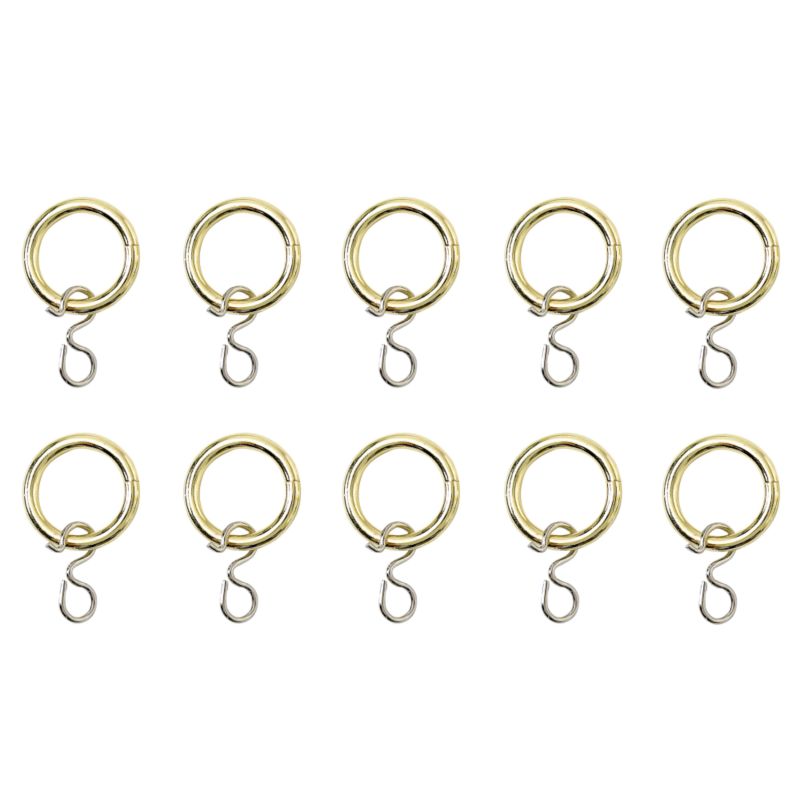 Colours by BandQ Metal Curtain Rings with S Hooks Brass Effect