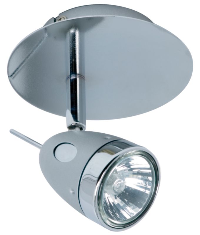 Zoom 1 Light Spotlight Satin Silver Painted Effect