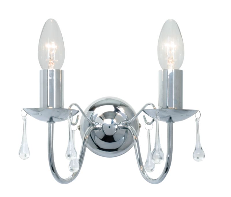 Albany Chrome Plated Effect 2 Light Wall Light