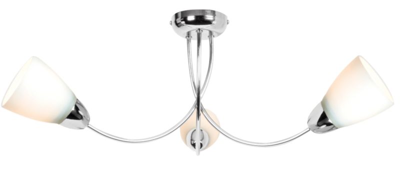 Virgo Chrome Plated Effect 3 Light Semi Flush