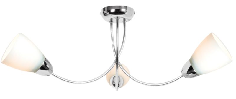 Virgo 3 Light Semi Flush Chrome Plated Effect