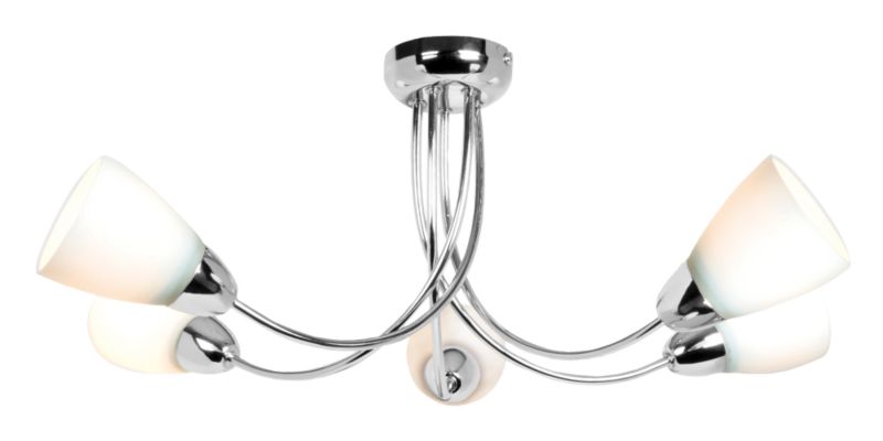 Virgo 5 Light Semi Flush Chrome Plated Effect