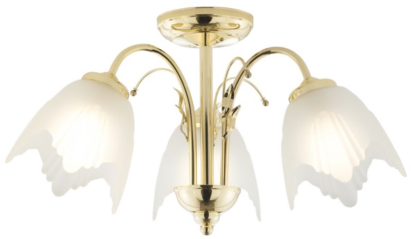 Lights by B&Q Lucinda 3 Light Semi Flush