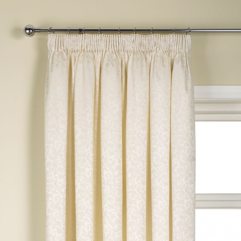 Colours by BandQ Enfield Pleated Curtains Ivory