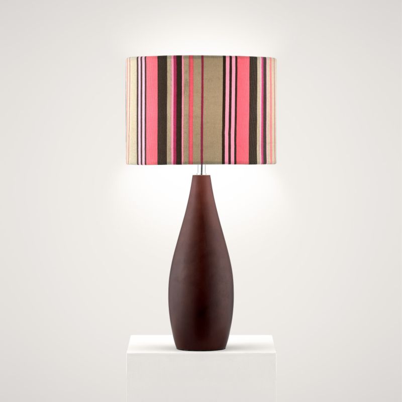 Lights by BandQ Table Lamp, Dark Brown Wood Base