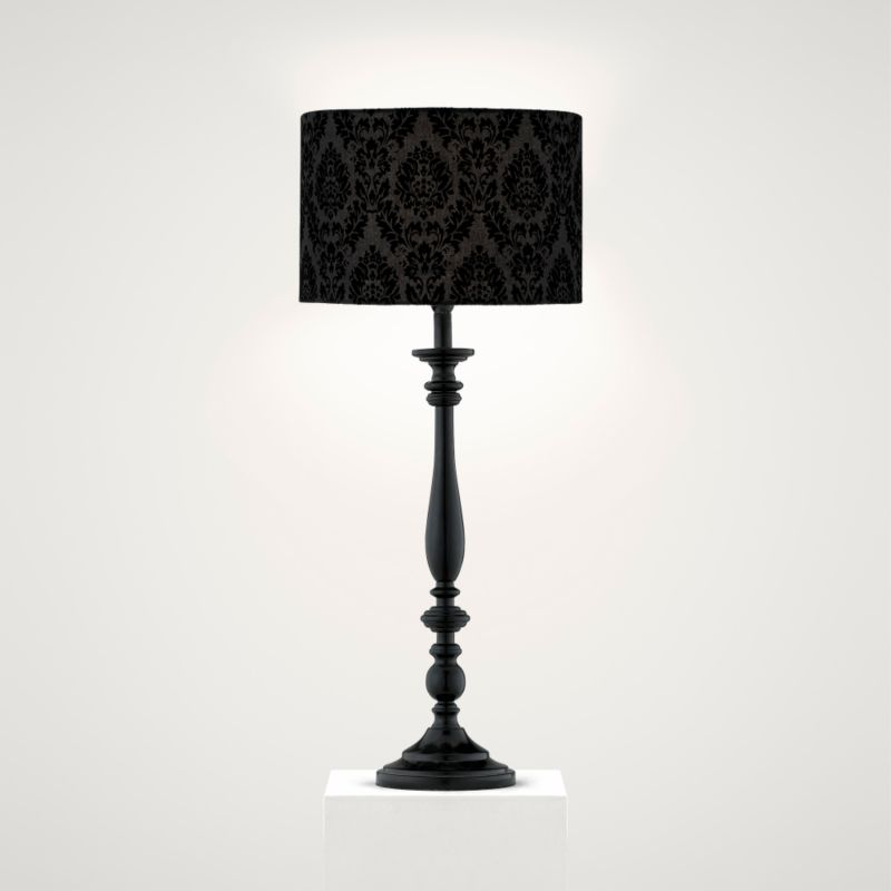 Lights by BandQ Table Lamp, Black Wood Base and