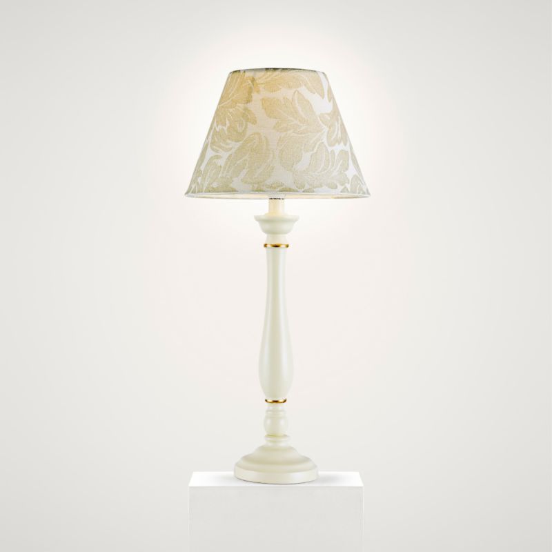 Lights by BandQ Table Lamp, Cream Wood Base and