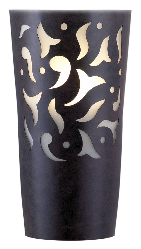 Lights by BampQ Ankara Brown Iron Effect Frosted Glass Wall Lamp
