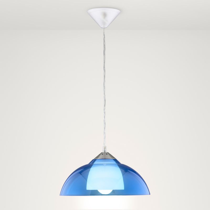 Lights by BampQ Torino Tran Blue Pendant With Inner Glass Blue