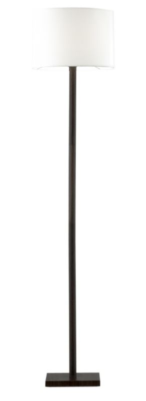 Caen Wood Effect With Fabric Shade Floor Lamp