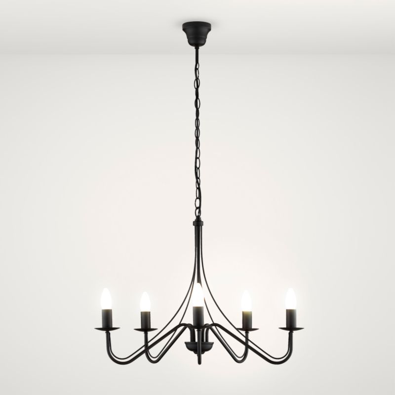 Lights by B&Q Chamberry Five Light Chandelier Black