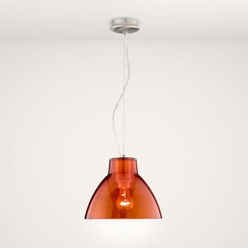 Lights by BampQ Hannover Transparent Orange Glass Pendant Orange