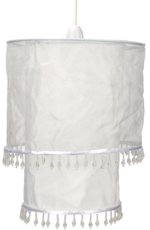 Lights by BampQ Angel Round 2 Tier Fabric Shade White Voile
