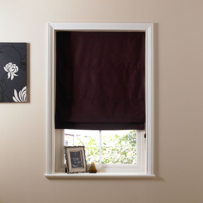 Colours by B&Q Roman Blind Aubergine (W)90 x (L)160cm