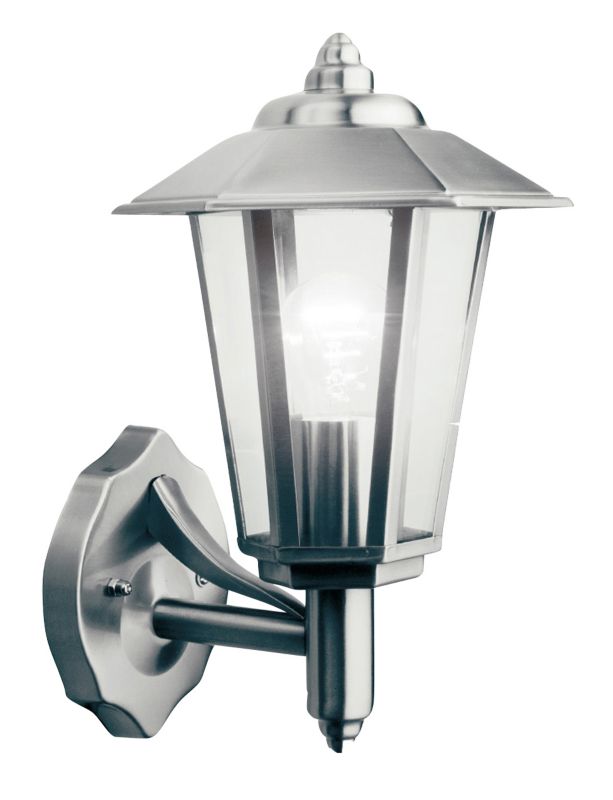 Lights By B&Q Newport Outdoor Wall Light in Stainless Steel