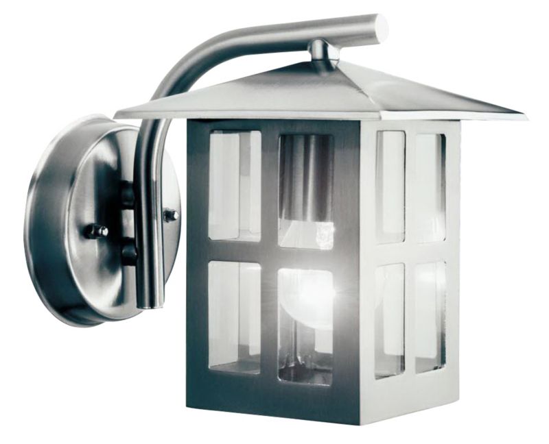 Lights By B&Q Vermont Outdoor Wall Light in Stainless Steel