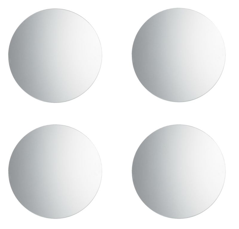 Colours by BandQ Set Of 4 Circle Mirror Tiles 20cm dia