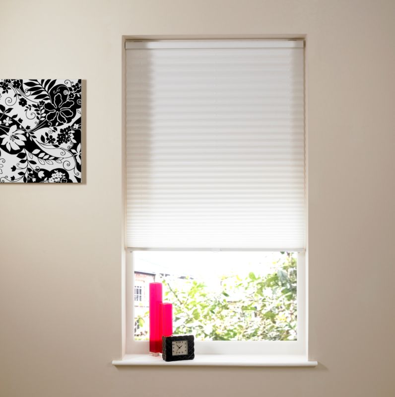 Colours Collection by BampQ Cordless Pleated Blinds White W 90 x L 160 cm