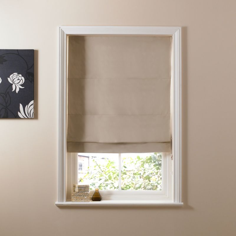 Colours by B&Q Black Out Roman Blind Natural (W)180 x (L)160cm