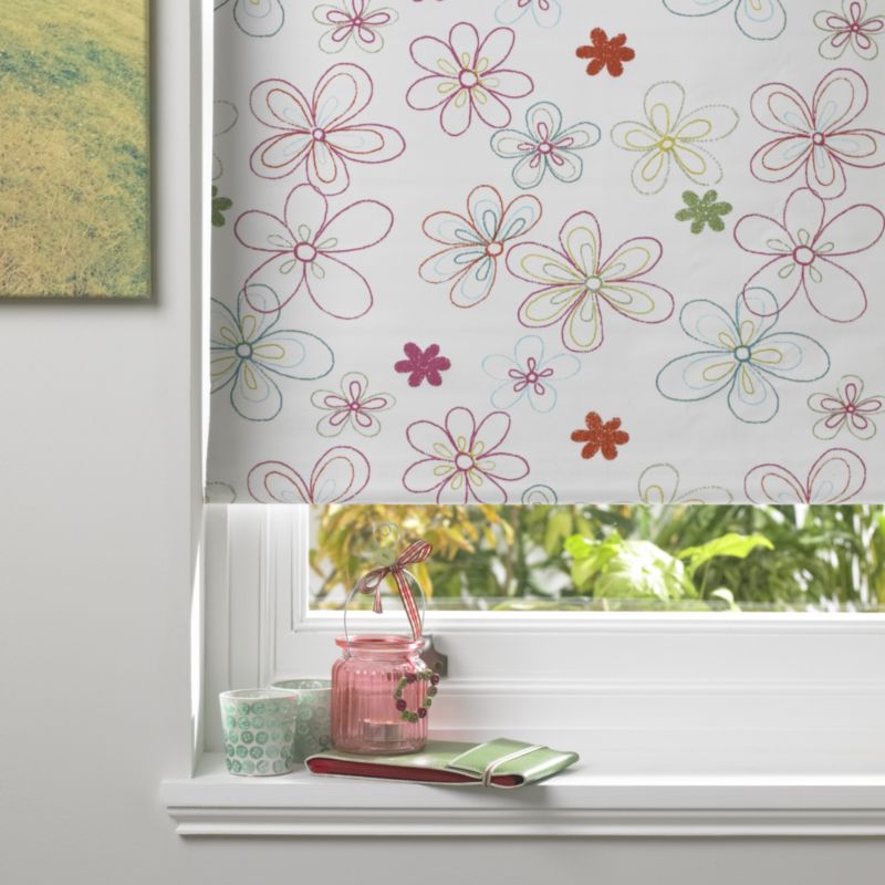 Flava Patterned Black Out Roller Blind Milkshake