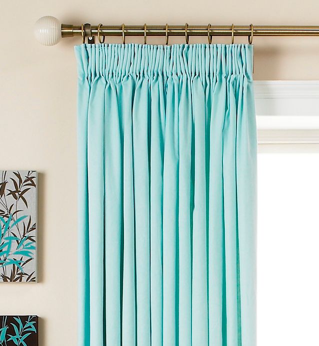 Colours by BandQ Mali Pencil Pleat Curtains Sky