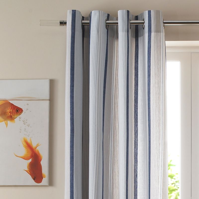 Colours by BandQ Sea Breeze Stripe Cut to Size Blue Mix (W)150 x (L)300 cm